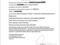 Badaniye, Bhp, Książka medyczna, Psychotest; 2) Certyfikat ucznia