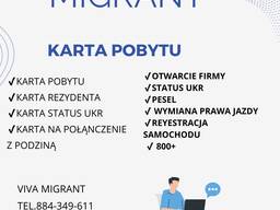 Карта побиту під ключ/сталий/часовий побит/ПМЖ/ВНЖ/возз'єднання сім'ї/бізнес/навчання
