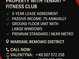 Na sprzedaż lokal z najemcą - Klub fitness