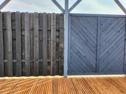 Płot VALAS sztachetowy, antracyt, 180x180cm - drewniany, deskowy