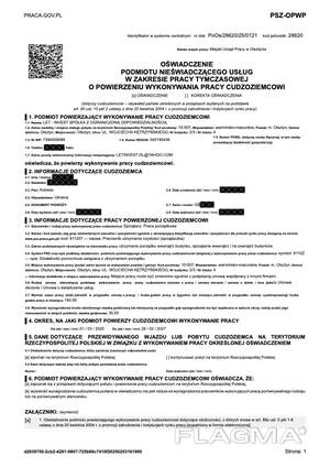 Разрешение на работу в Польше (Oświadczenie)