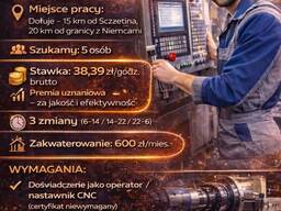 TOKARZ / NASTAWNIK CNC — BEZ CERTYFIKATU