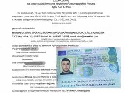 Zezwolenia dla Turcji, Indii, Uzbekistan, Work Permit