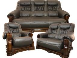 Zestaw wypoczynkowy skórzany sofa 3 osobowa sofa 2 osobowa fotel